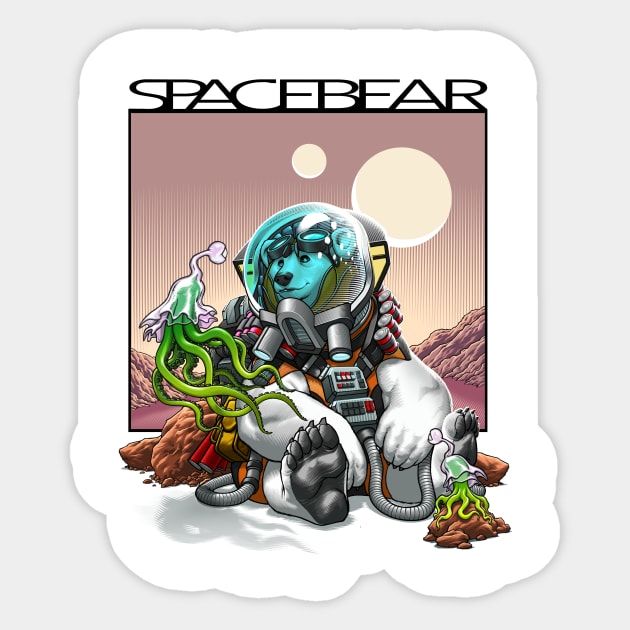 SpaceBear on Mars Sticker by gregorytitus